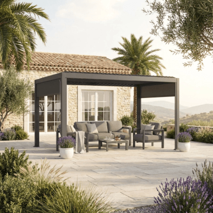Hespéride Bioklimatska pergola Evonis 3 x 3 m Gris grafit