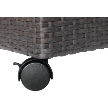 Korito za rože s kolesi poliratan antracit-črna 82 cm x 28 cm x 72 cm