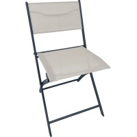 Zložljiv stol Toconao antracitno bež barve 45 cm x 51 cm x 81 cm