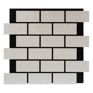 Dekorativni panel MDF bež marmor/črn filc 69 x 2 x 61 cm