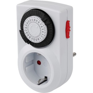 Mehanska stikalna ura 48 stikalnih možnosti bela