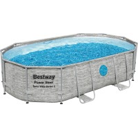 Bestway Bazen z jeklenim okvirjem Power Steel 107 cm x 488 cm x 305 cm ovalen
