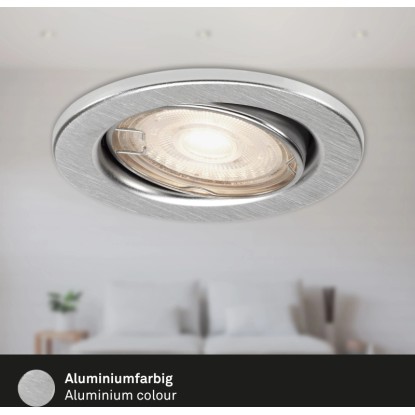 Briloner LED vgradna svetilka 3-delni komplet GU10 aluminij Ø 8,6 cm vrtljiva