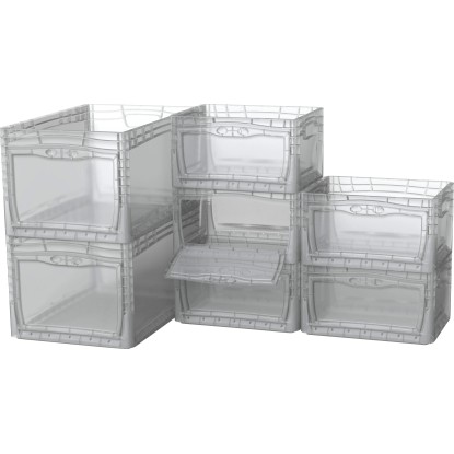 Eurobox-System Zaboj Tauro Flap Side 40 x 30 x 22 cm prozorni