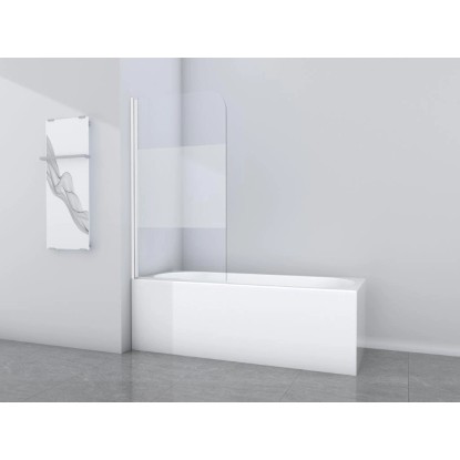 Aurlane Zložljiva stena za kopalno kad White Classic 80 x 140 cm bela 1-krilna