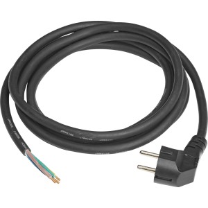 OBI Kabel z vtičem črne barve 3 m