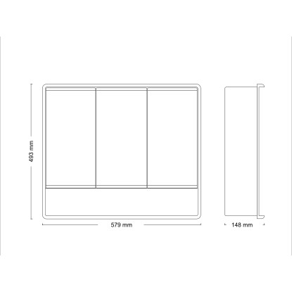 Jokey Omarica z ogledalom Lymo 58 cm x 49,5 cm x 14,5 cm bela