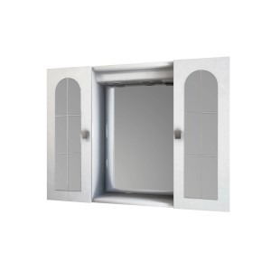 Baden Haus Kopalniška omara z ogledalom bela sijaj 60 cm x 80 cm x 15,5 cm