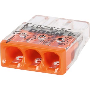 Wago Povezovalna sponka priključnice 3-polna Ø 0,5 mm - 2,5 mm Prosojno oranžna