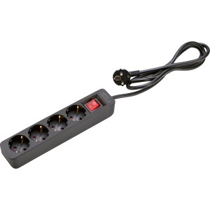 Električni razdelilnik s 4 vtičnicami in stikalom bel 1,4 m