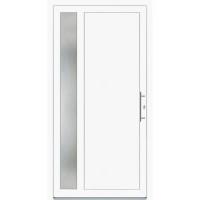 PVC vhodna vrata K011 bela 100 cm x 200 cm desno