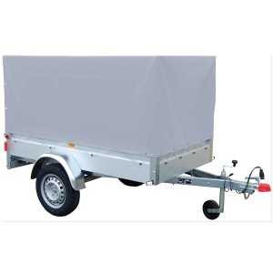 Prikolica Stema Basic 750 kg z visoko ponjavo 80 cm svetlo siva