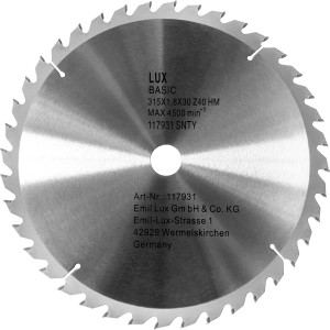 LUX-TOOLS HM List krožne žago Ø 315 mm