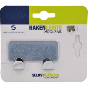 Siro Letvica s kljukicami 2178 Kovina Krom Sijajna Samolepilna Dolžina 72 mm