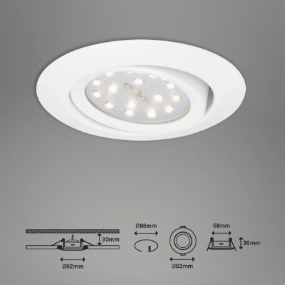Briloner LED vgradna svetilka bela
