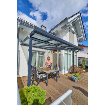 Gutta Nadstrešek za teraso Komplet Antracit 306 cm x 306 cm