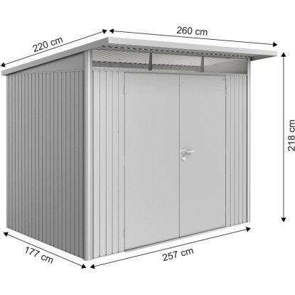 Biohort Lopa za orodje AvantGarde srebrno metalna A5 260 x 220 cm dvojna vrata