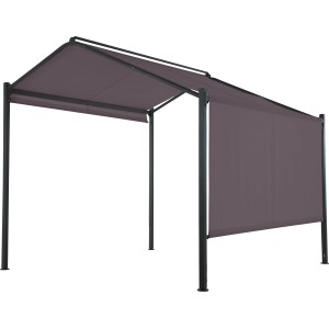 Jekleni paviljon Bacliff s stranskimi zavesami 3 m x 3 m x 2,8 m antracit