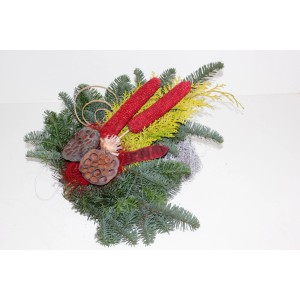 Nagrobni šopek Nobilis, pribl. 40 cm, rdeč