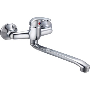 Enoročna kuhinjska armatura kromirana za stensko namestitev