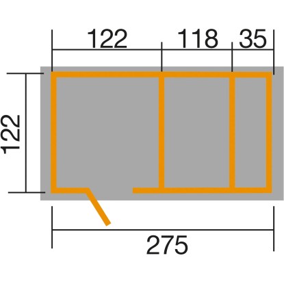 Weka Igralna hišica Zmajev brlog Tabaluga rdeče-bela 154 cm x 284 cm x 153 cm