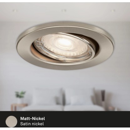 Briloner LED vgradna svetilka 3-delni komplet GU10 mat nikelj Ø 8,6 cm vrtljiva