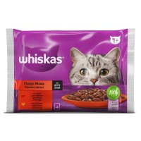 Whiskas Mokra hrana za odrasle mačke mesni izbor z zelenjavo 4 x 85 g