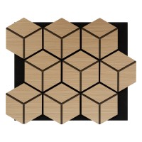 Dekorativni panel z vzorcem MDF svetli hrast/črni filc 69 x 2 x 57 cm