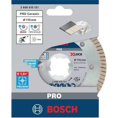 Bosch Diamantna rezalna plošča X-Lock za keramiko Ø 115 mm x 2223 mm