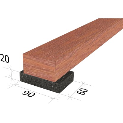 Gumijasti podstavek GS Terrassen 20 mm x 60 mm x 90 mm, 24 kosov
