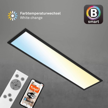 Brilo Stropna LED-svetilka Piatto S B-Smart Panel zatemnitvena črna 28 W