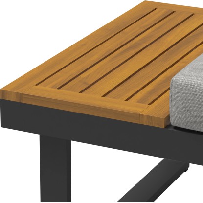 Zunanja sedežna garnitura Lipson 3-delna iz akacijevega lesa in aluminija Siva