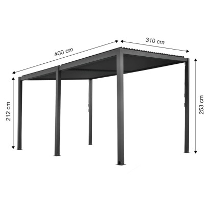 Floraworld Pergola z lamelno streho antracitna