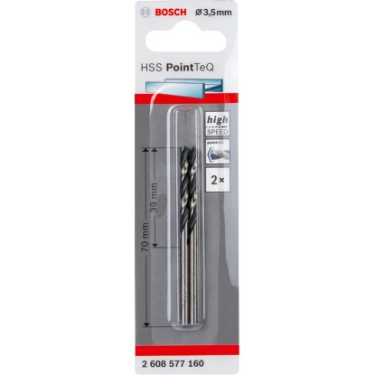 Bosch Spiralni sveder HSS PointTeQ 3,5 mm 2 v kompletu