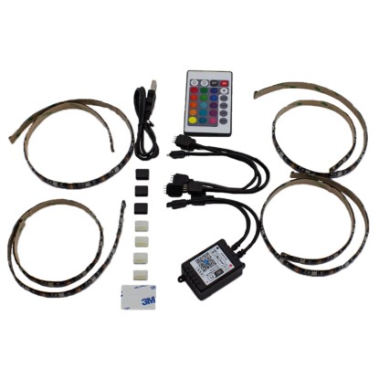 LED trak 30LED/m za TV z USB, z upravljalniki, 5050, IP20, RGB, 4x 0,5 m