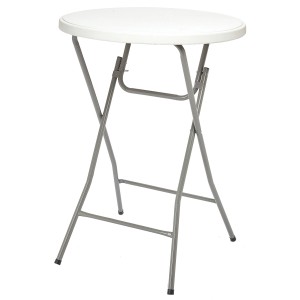 Westside Stoječa mizica zložljiva jeklo Ø 80 cm bela