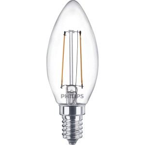 Philips LED sijalka v obliki sveče E14/2 W 250 lm Topla bela svetloba prozorna