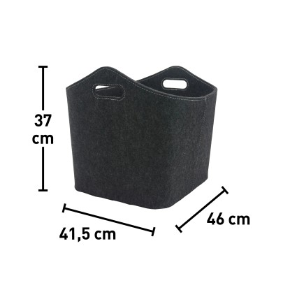 FIREFIxE Zabojček za drva iz filca, črne barve