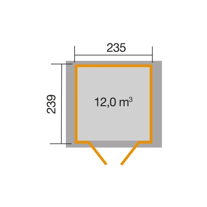 Weka Lesena vrtna hiška 224 Vel. 2 antracit 5,62 m²