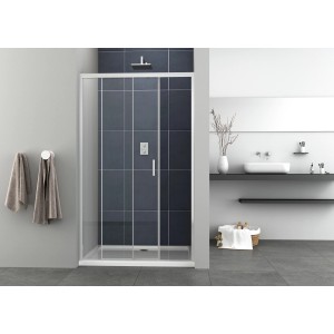 Sanotechnik Drsna vrata Elite z mehkim zapiranjem 118 cm-120 cm x 195 cm Krom