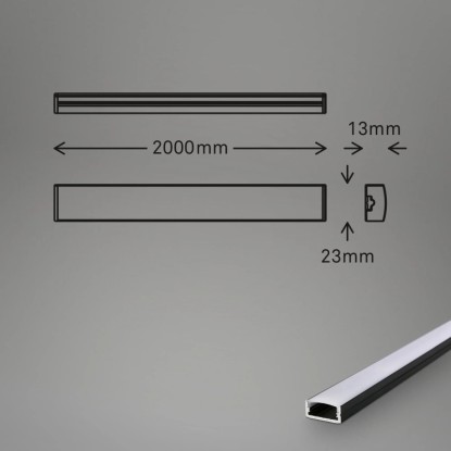 Briloner Pimp your Stripe Aluminijasti profil samolepljiv 2 m črna