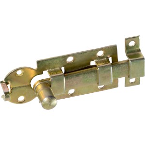 Okenski zapah z gumbom rumeno pocinkan 60 mm x 25 mm