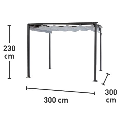 Paviljon Texhoma siv 300 cm x 300 cm