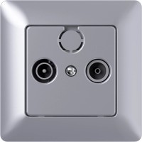 Elektromaterial Vtičnica Mikro antenska prehodna aluminijasto srebrna