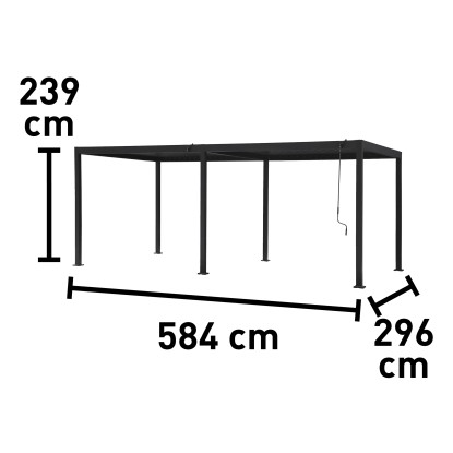 Pergola Carinda aluminij antracit 239 cm x 584 cm x 296 cm