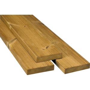 Terasna deska Termično obdelan les Bor 210 cm x 11,7 cm x 2,6 cm