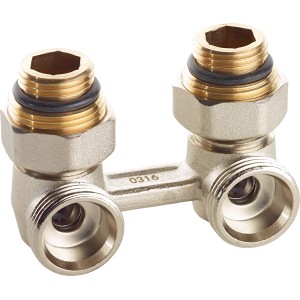 Priklj. armatura za radiator z ventilom kotna 21 mm (G 1/2") x 24,1 mm (G 3/4")