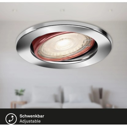 Briloner LED vgradna svetilka 3-delni komplet GU10 kromirana Ø 8,6 cm vrtljiva