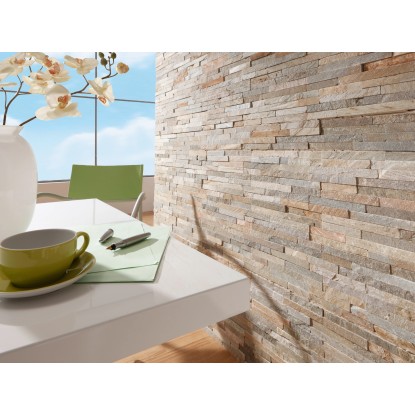 Stenska obloga iz naravnega kamna bež 10 cm x 40 cm