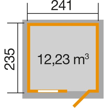 Weka Lesena vrtna hiška 123 Vel. 2 Siva 5,7 m²